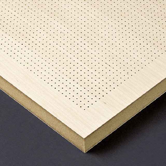 BER Holz-F, MDF-Trägerplatte, Baustoffkl. B1, B2 nach DIN 4102, perforiert 1/3-4 mm